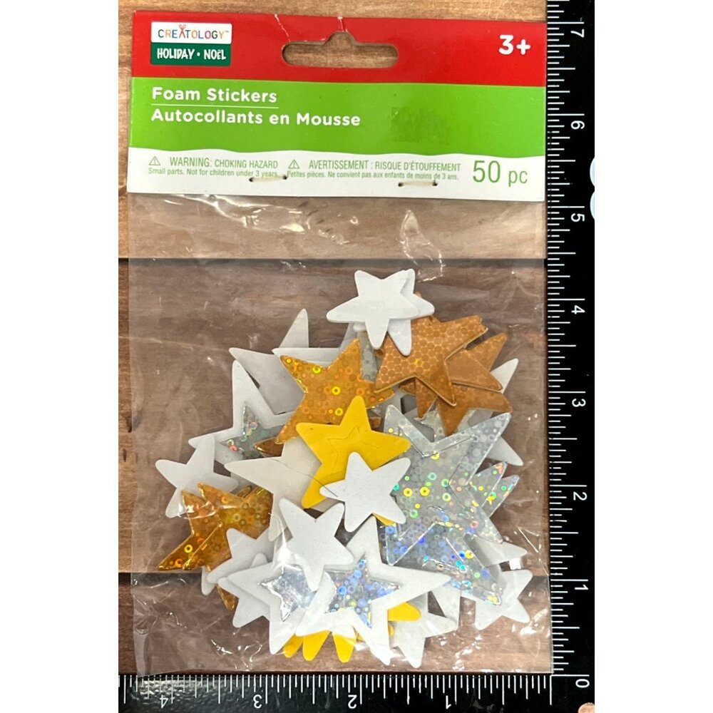 Creatology Holiday Foam Stickers 50 Pcs Christmas Stars 368009 Embellishment